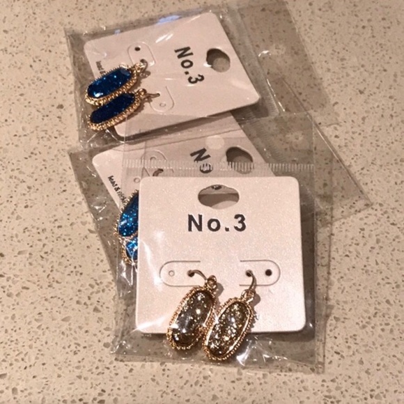 SALE✨LAST 1✨NEW GOLD GLITTER SPARKLE DROP EARRINGS - Picture 4 of 5